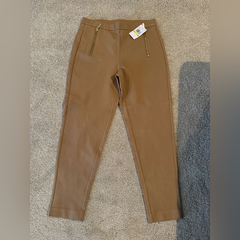 Michael Kors Brown Cropped viscose NTW women's medium  with Gold Accents